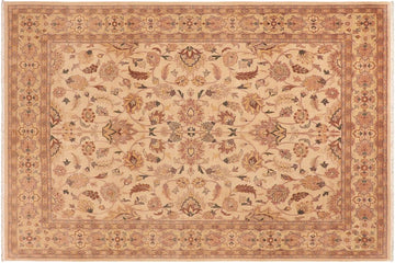 handmade Traditional Lahore Beige Green Hand Knotted RECTANGLE 100% WOOL area rug 8 x 10